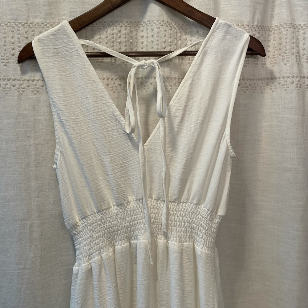 Baltic Born white lace maxi dress